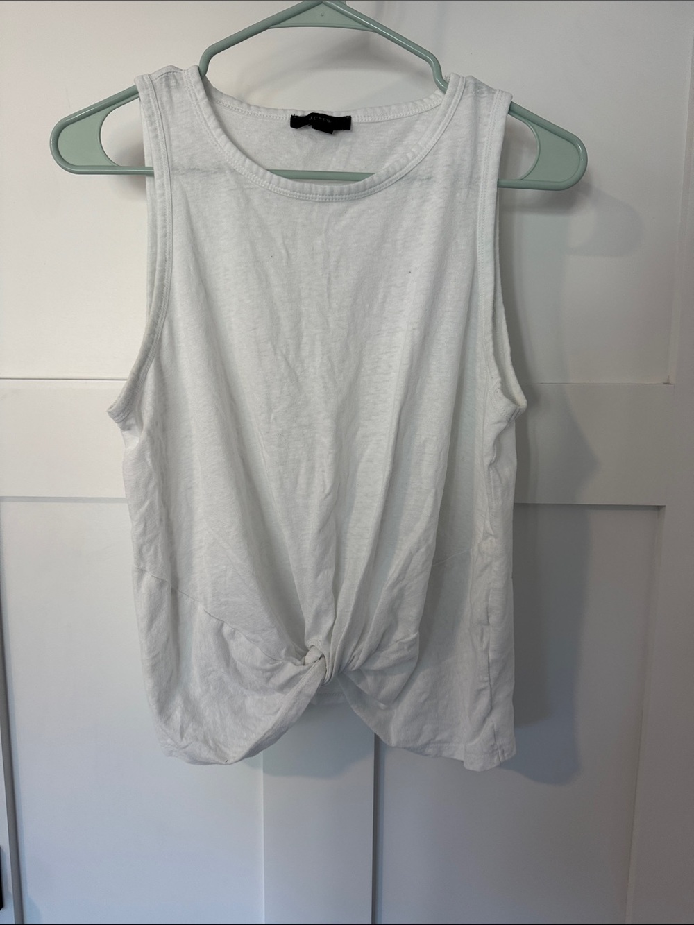 J Crew Women’s White Knot-Front Sleeveless Tank Top
